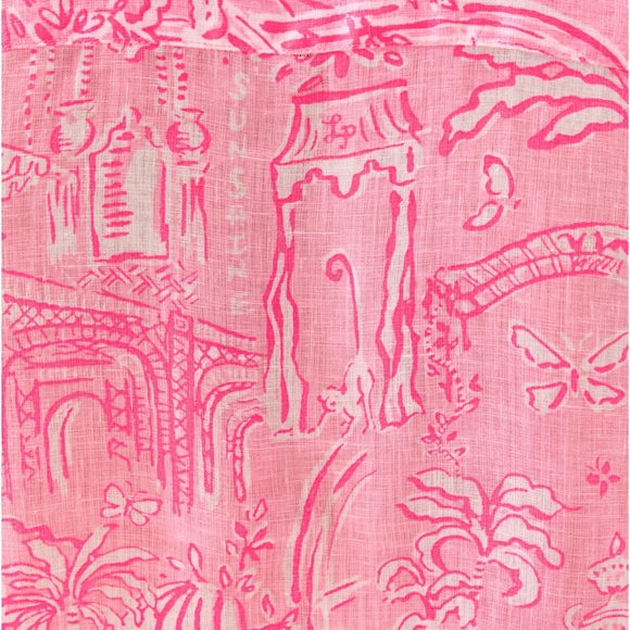 Lilly Pulitzer Men’s Addison Seacoast Linen Shirt – Size L - Picture 6 of 8